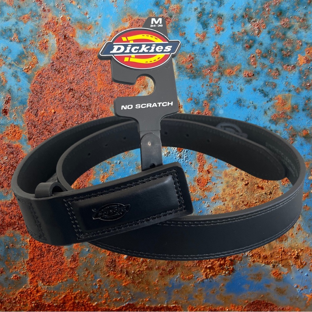 Dickie’s Black Leather No Scratch Mechanic Belt | M | 34-36